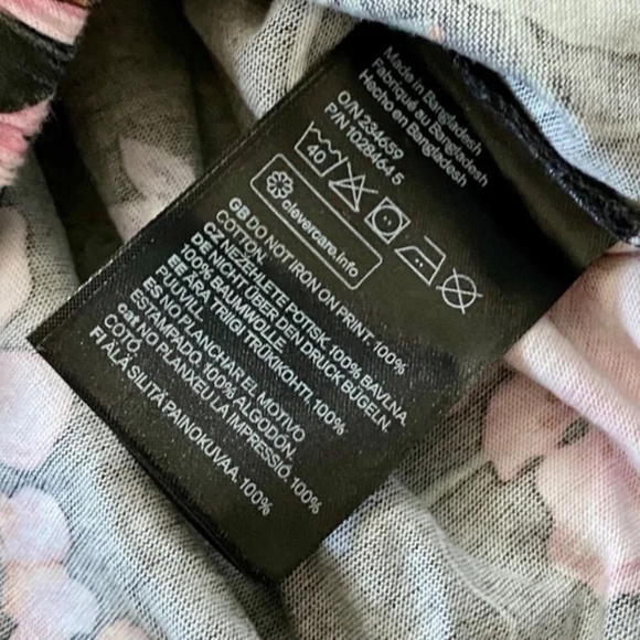 H&M Floral "Endless Dreams" Drawstring Cropped T-Shirt – Girls Size 12/14 - Picture 5 of 7